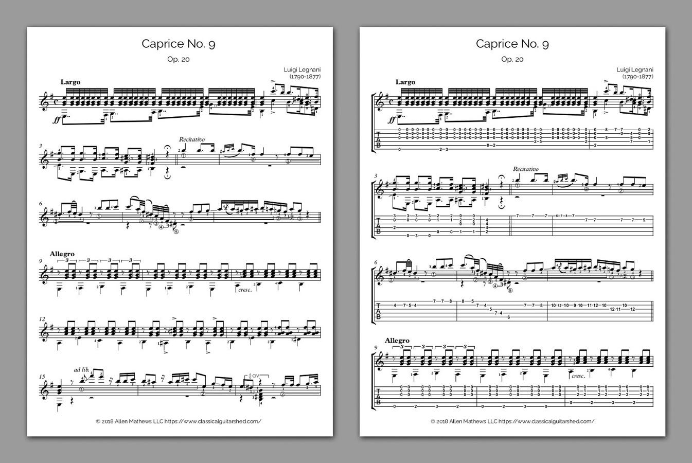 Free PDF] Luigi Legnani - Caprice Op. 20 No. 09