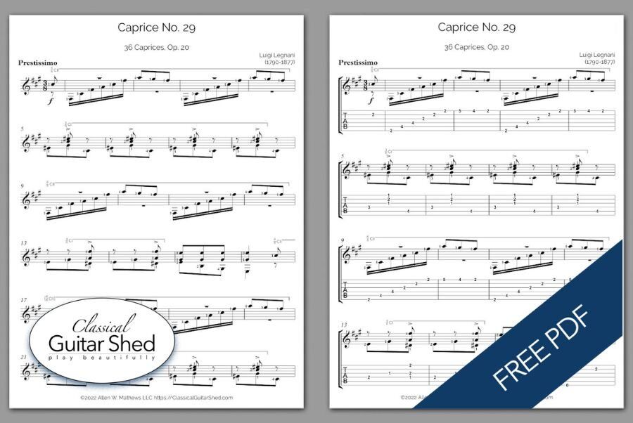 Free PDF] Luigi Legnani - Op. 20 - Caprice No. 29